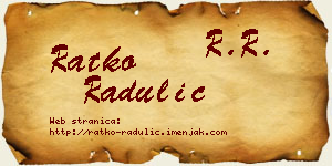 Ratko Radulić vizit kartica